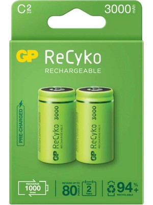 Fırsatkolik Gp Recyko 3000MAH C Orta Boy Şarj Edilebilir Pil 2'li Paket