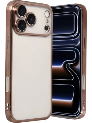 Fırsatkolik Mey Ithalat®   iPhone 17 Pro Max  Lensli Silikon - Çöl Titanyum