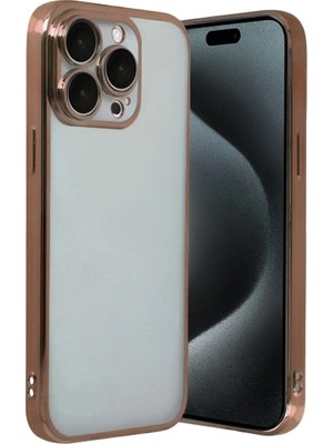 Fırsatkolik Apple Iphone 15 Pro Max Razer Lensli Silikon - Çöl Titanyum