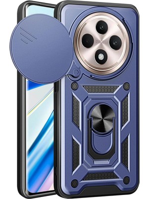 Fırsatkolik Mey Ithalat®   Redmi 14C Kılıf Pars Lens Yüzüklü Silikon - Lacivert