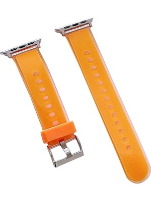 Fırsatkolik Mey Ithalat®   Watch 38MM Jelly Silikon Kordon - Turuncu