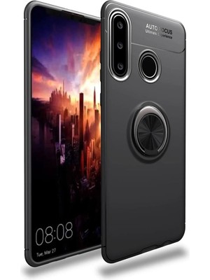 Fırsatkolik Mey Ithalat®  Huawei Y6P Kılıf Range Yüzüklü Silikon - Siyah