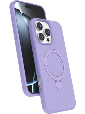Fırsatkolik Mey Ithalat®   iPhone 16 Pro Regal Magsafe Standlı Kapak - Lila