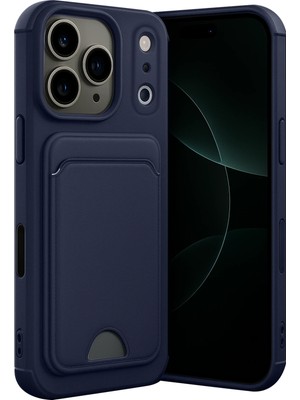 Fırsatkolik Mey Ithalat®   iPhone 17 Pro Max Kelvin Kartvizitli Silikon - Lacivert