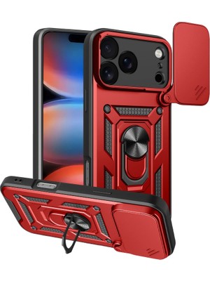 Fırsatkolik Apple Iphone 17 Pro Max Pars Lens Yüzüklü Silikon - Kırmızı