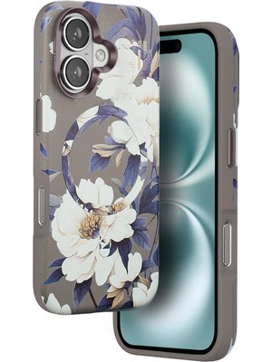 Fırsatkolik Mey Ithalat®   iPhone 16 Flower Series Magsafe Kapak - Gri