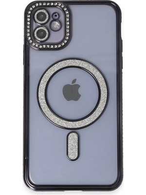 Fırsatkolik Mey Ithalat®   iPhone 11 Kılıf Joke Simli Magneticsafe Kılıf - Siyah