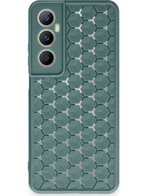 Fırsatkolik Mey Ithalat®  Realme C65 Kılıf Petek Silikon Kapak - Koyu Yeşil