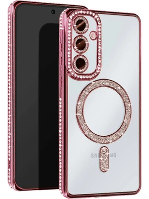Fırsatkolik Mey Ithalat®  Samsung Galaxy A55 5g Joke Simli Magneticsafe Kılıf - Pembe