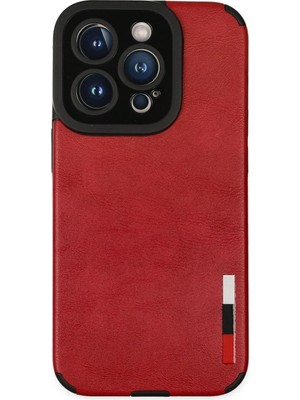 Fırsatkolik Mey Ithalat®   iPhone 14 Pro Max Kılıf Loop Deri Silikon - Kırmızı