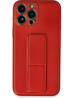 Fırsatkolik Mey Ithalat®   iPhone 13 Pro Kılıf Coco Deri Standlı Kapak - Kırmızı