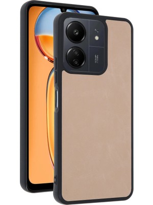 Fırsatkolik Xiaomi Redmi 13C Kılıf Aras Deri Kapak - Pudra