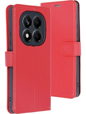 Fırsatkolik Mey Ithalat®   Redmi Note 14 Pro 5g Kılıf Trend S Plus Kapaklı Kılıf - Kırmızı