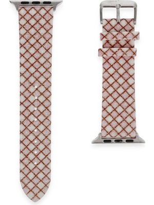 Fırsatkolik Mey Ithalat®   Watch 38MM Karo Motif Kordon - Pembe
