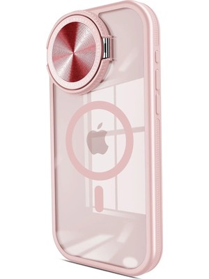 Fırsatkolik Mey Ithalat®   iPhone 15 Pro Kılıf Teleskop Lens Magsafe Silikon Kapak - Pembe