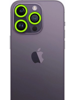 Fırsatkolik Mey Ithalat®   iPhone 12 Pro Max Neon Fosforlu Kamera Lens - Yeşil