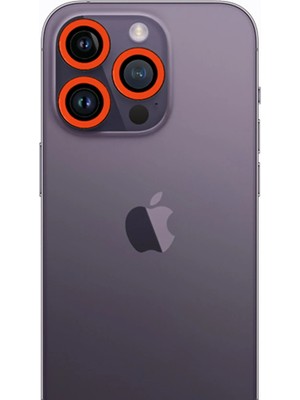 Fırsatkolik Mey Ithalat®   iPhone 12 Pro Max Neon Fosforlu Kamera Lens - Turuncu