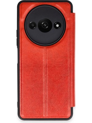 Fırsatkolik Mey Ithalat®   Redmi A3 4g Kılıf Flip Cover - Kırmızı