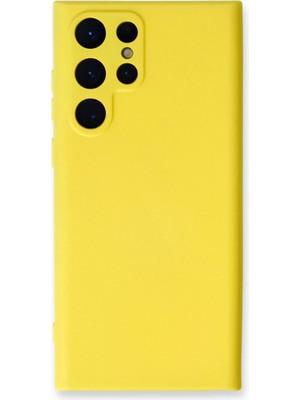 Fırsatkolik Mey Ithalat®  Samsung Galaxy S22 Ultra Kılıf Nano Içi Kadife Silikon - Sarı