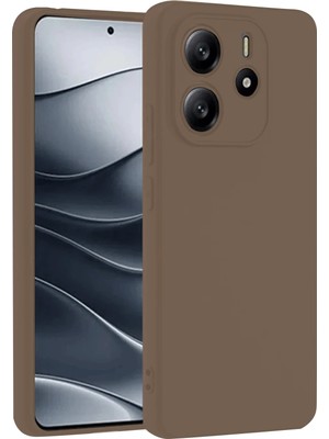 Fırsatkolik Mey Ithalat®   Redmi Note 14 4g Kılıf First Silikon - Kahverengi