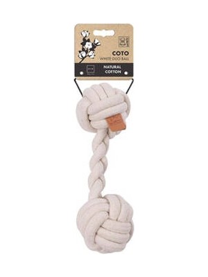 Fırsatkolik Coto Beyaz Duo Ball Örgü Köpek Oyuncağı 28 cm