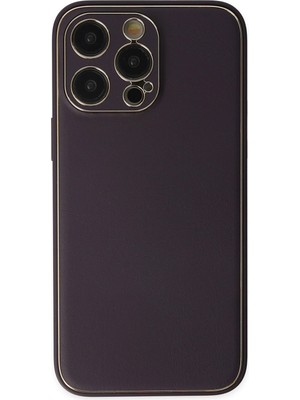 Fırsatkolik Mey Ithalat®   iPhone 13 Pro Kılıf Coco Deri Silikon Kapak - Derin Mor