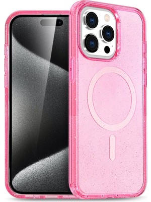 Fırsatkolik iPhone 15 Pro Kılıf Star Magsafe Kapak - Pembe