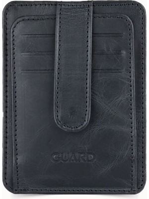 Guard Crazy Siyah Hakiki Deri Dikey Model Kredi Kartlık // GRD260612WT1466