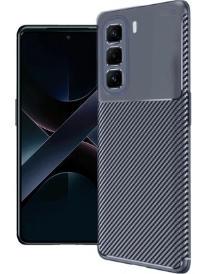 Fırsatkolik Infinix Hot 50 4g Kılıf Auto Focus Karbon Kapak - Lacivert