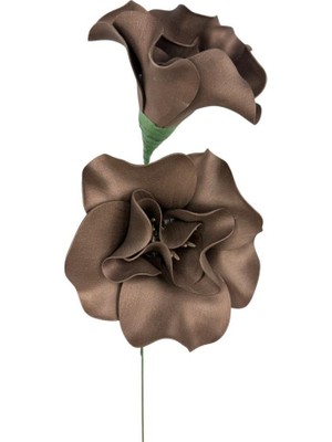 Nettenevime Latex Çiçek 2 Kafalı Manolya Yapay Çiçek Köpük Çiçek Bronz Renk