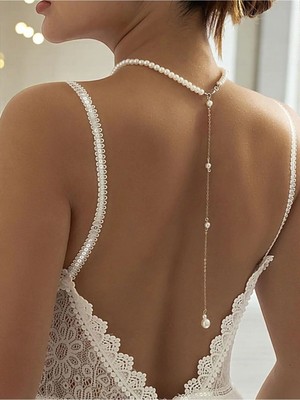 Ravinity 3 Sıralı Krem Inci Kolye Choker Abiye ve Gelin Takısı