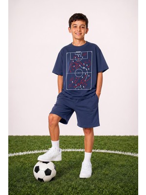 Perendi Erkek Çocuk Futbol Taktik Baskılı Şortlu Takım