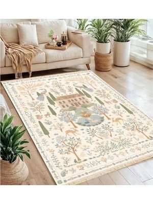 Vivense Sanatsal Baskılı Dokuma Taban Halı, 145 Yng, 80X150  cm