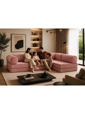 Rozalina Concept Aktivite Koltuğu -Kanepe-Sünger Koltuk- Köşem Koltuk-Yatak-Fitilli Kadife Kumaş- Yıkanabilir Kumaş