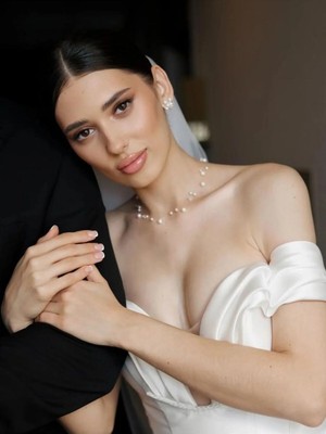 Ravinity Minimal Inci Kolye, Krem Incili Gelin Düğün Nikah Takısı