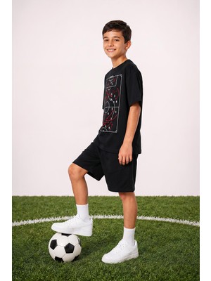 Perendi Erkek Çocuk Futbol Taktik Baskılı Şortlu Takım