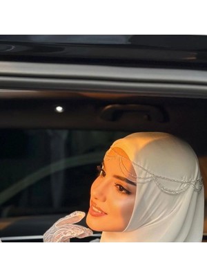 Ravinity Ayarlanabilir Saç Aksesuarı Tesettüre Uyumlu Kristal Gelin Tacı