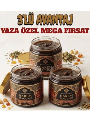 3 x 240 gr Yeni Harem Macun Ballı Ginsengli Multivitamin Erkek İçin Destek Besin