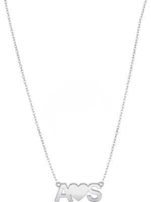 Oya Silver Kalpli Kişiye Özel Minimal Gümüş Çift Harf Kolye [OYOT370]