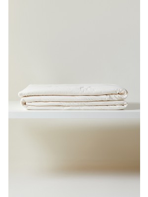 Ocean Home Textile %100 Pamuk Penye Ekru Yıldız Nakışlı Çocuk Tek Kişilik Çok Amaçlı Örtü 155 x 215 cm