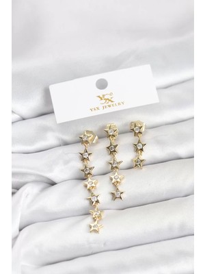 Aydogan's Pirinç Gold Renk Yıldız Model Ysx Trio Küpe Seti - TJ-BKP11554
