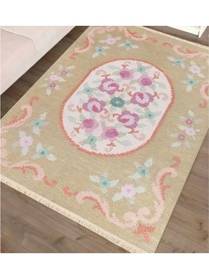 Vivense Rose Baskılı Dokuma Taban Halı, 138 Yng, 120X180 cm