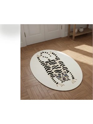 Vivense Kaplan Post Baskılı Oval Dokuma Taban Halı, 185 Yng, 80X150  cm