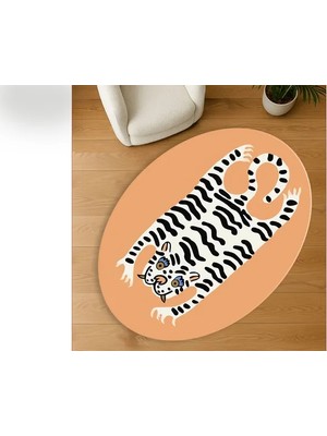 Vivense Kaplan Post Baskılı Oval Dokuma Taban Halı, 181 Yng, 80X150  cm