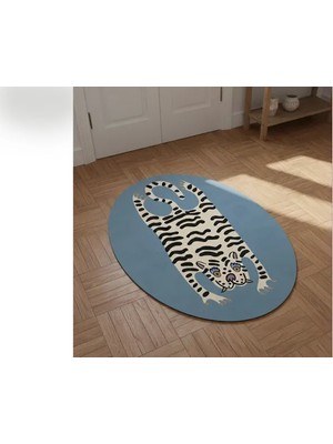 Vivense Kaplan Post Baskılı Oval Dokuma Taban Halı, 182 Yng, 80X150  cm