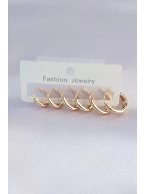 Aydogan's Pirinç Gold Renk Oval Küpe Seti - TJ-BKP8998