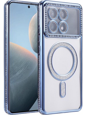 Fırsatkolik Poco X6 Pro Joke Simli Magneticsafe Kılıf - Mavi