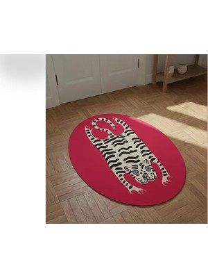 Vivense Kaplan Post Baskılı Oval Dokuma Taban Halı, 184 Yng, 120X180 cm