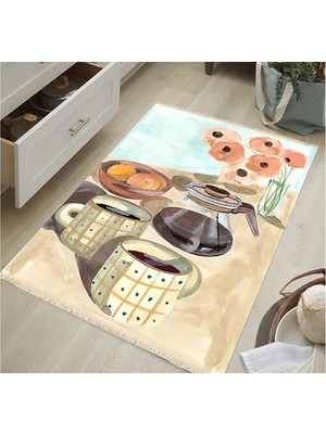 Vivense Coffee Baskılı Dokuma Taban Halı, 211 Yng, 80X200  cm