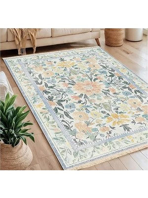 Vivense Çiçek Baskılı Dokuma Taban Halı, 203 Yng, 80X150  cm
